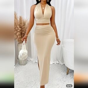Elegant Cream Maxi Skirt